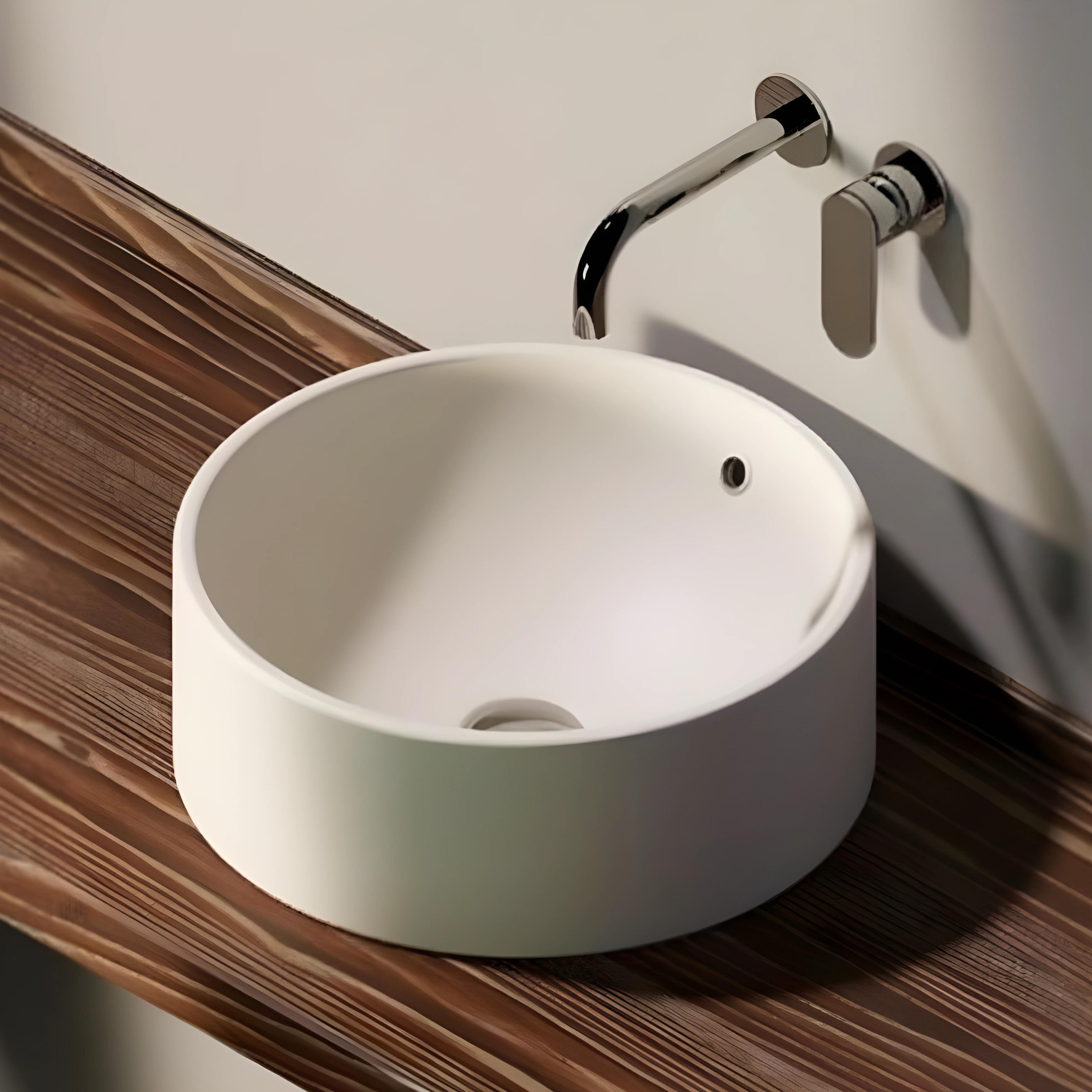 FLAMINIA TWIN SET opbouw wastafel 42cm mat wit LATTE